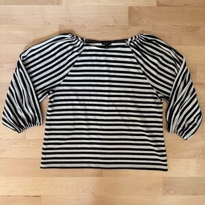 Ann Taylor Factory Black and White Striped Women's Top